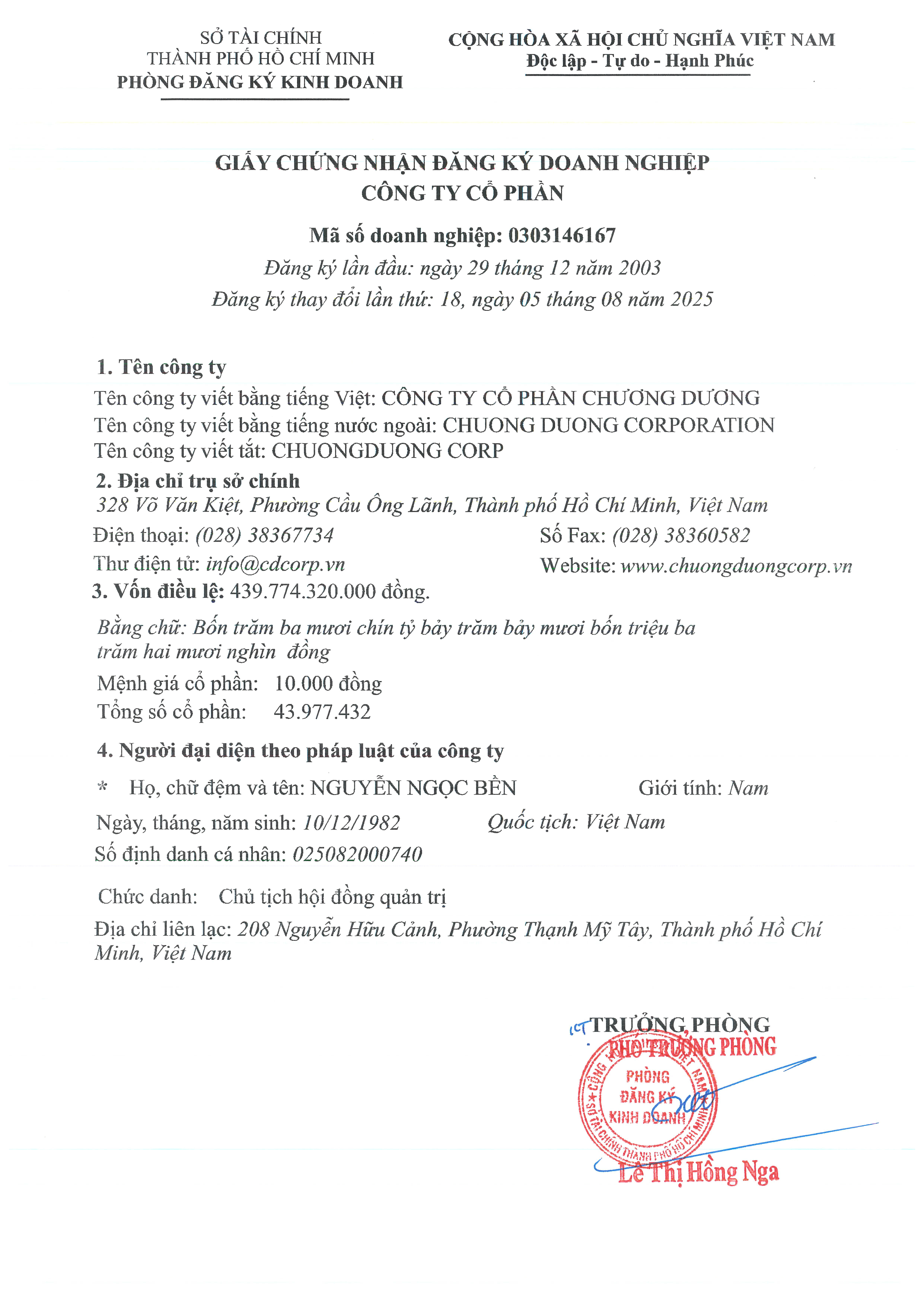 Giấy Chứng nhận Đăng ký Doanh nghiệp